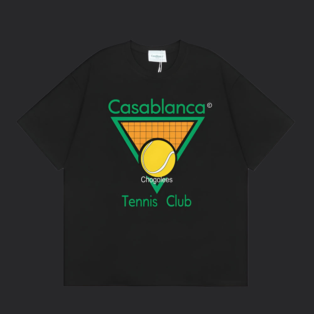Casablanca Tennis T-Shirt- Black