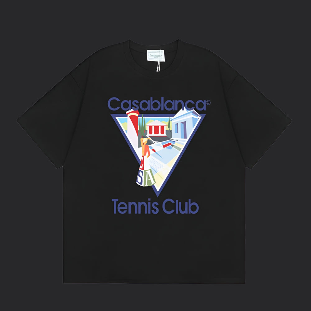 Casablanca Tennis T-Shirt- Black