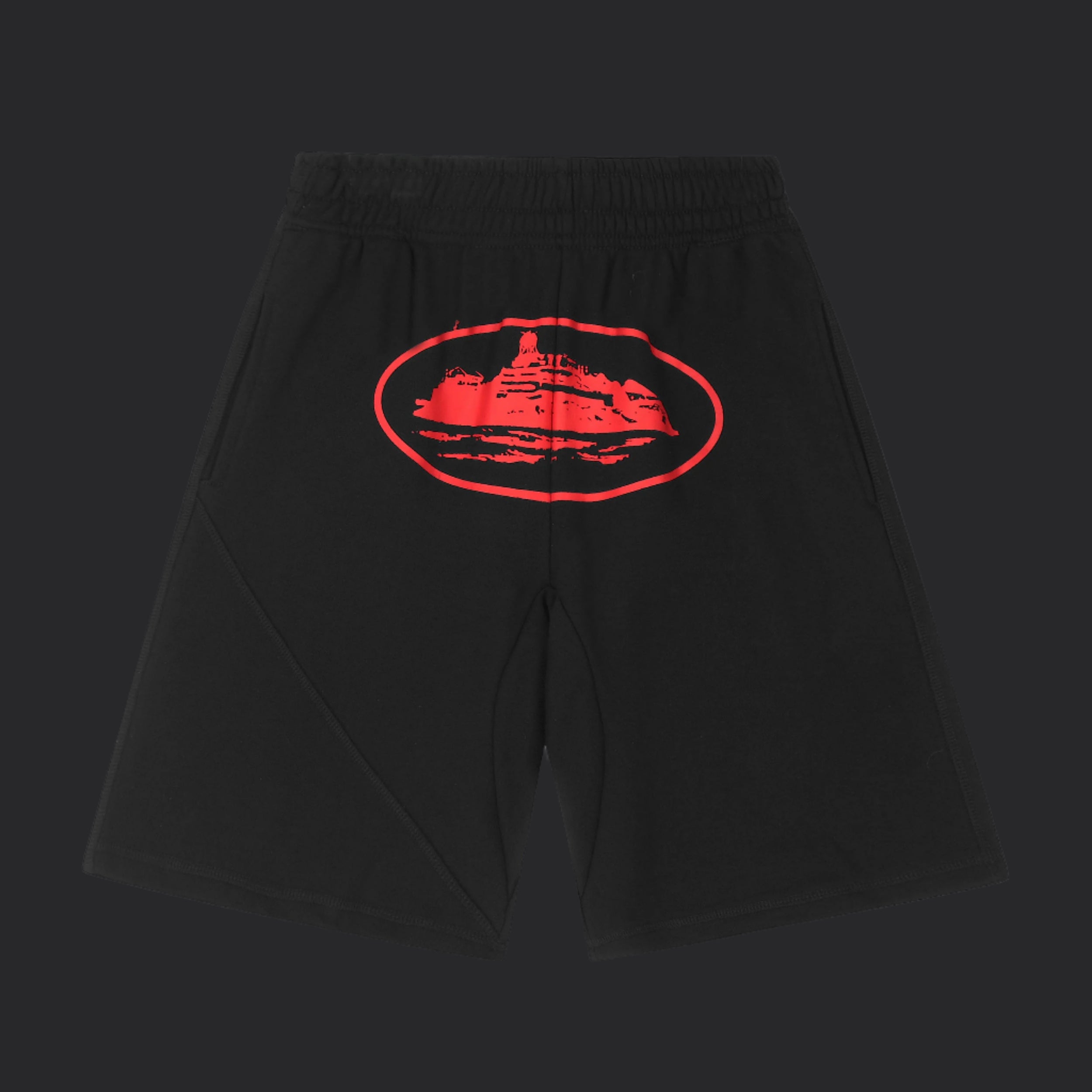 Corteiz Alcatraz Shorts- Black/Red