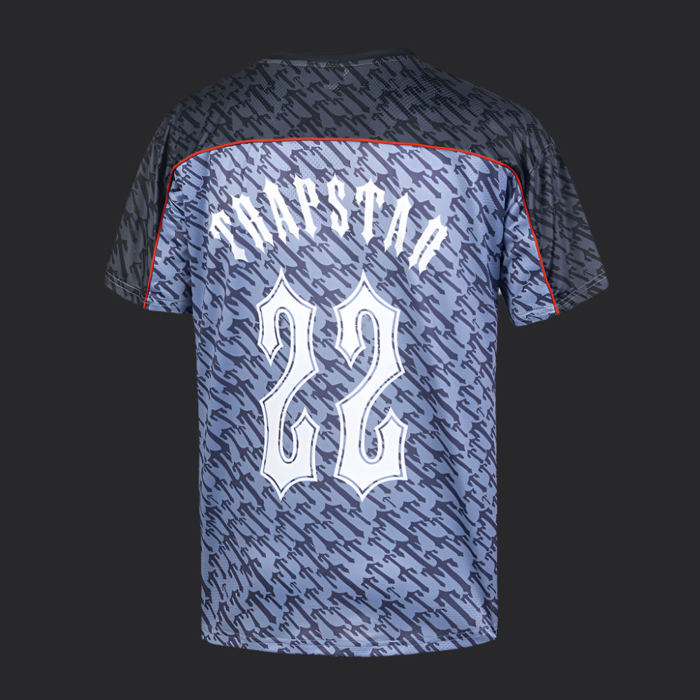 Trapstar T Monogram Football Jersey- Grey/Red