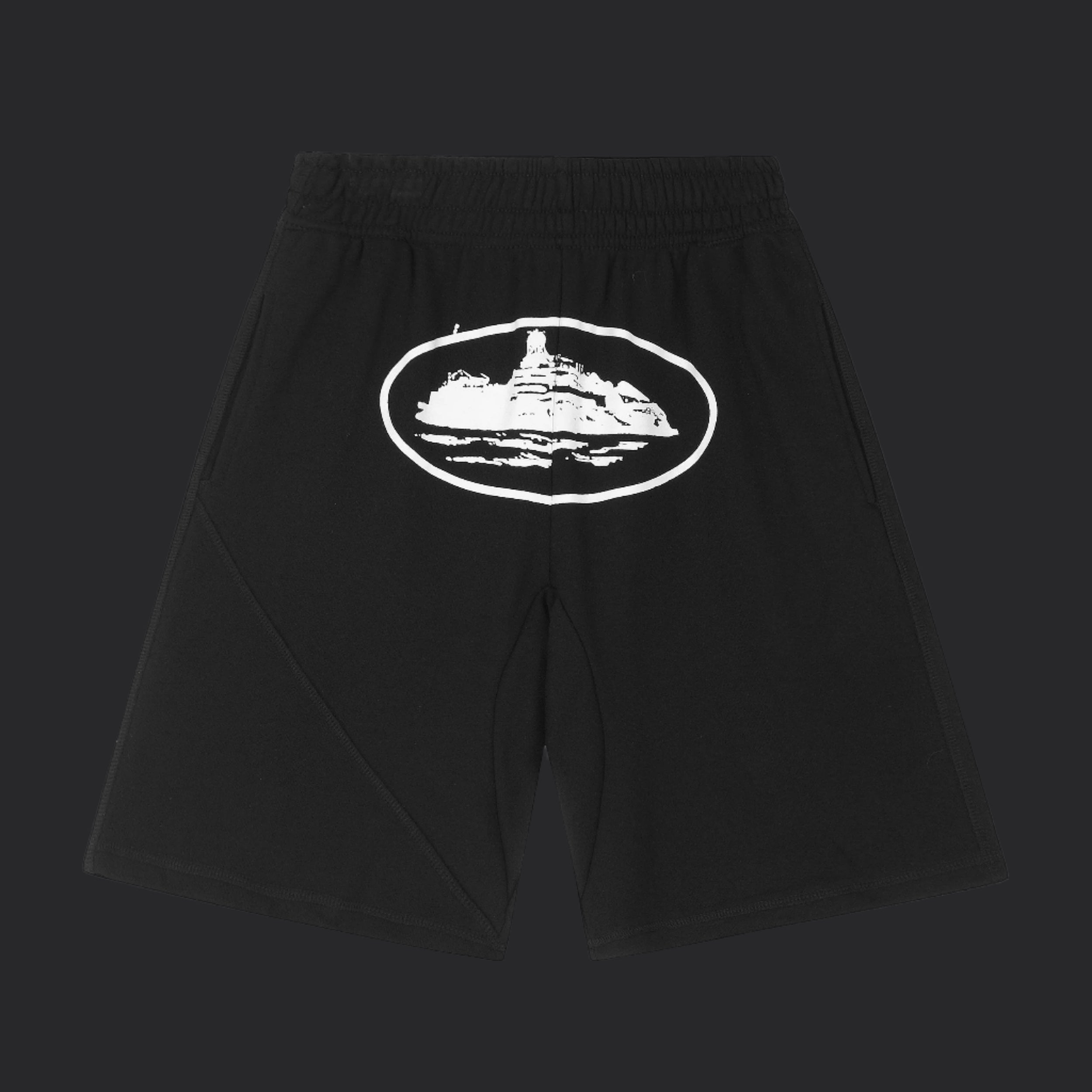 Corteiz Alcatraz Shorts- Black/White