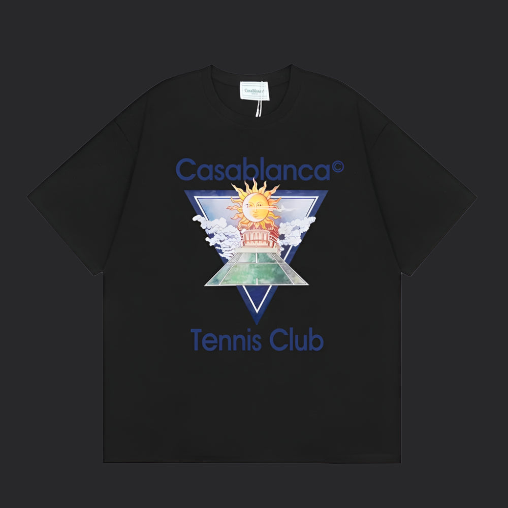 Casablanca Tennis T-Shirt- Black