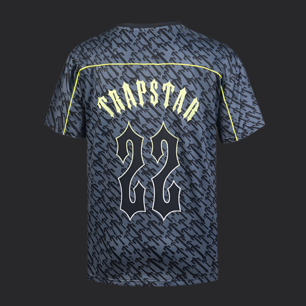 Trapstar T Monogram Football Jersey- Black/Lime