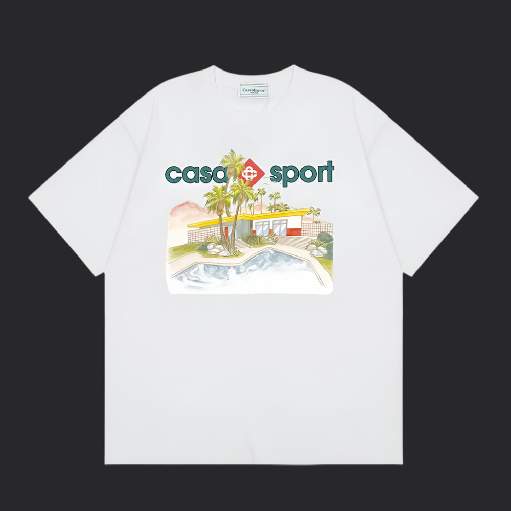 Casablanca Sport T-Shirt- White