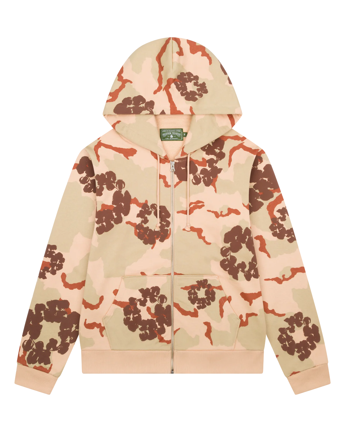 Denim Tears Tan Camo Cotton Wreath Zip Hoodie