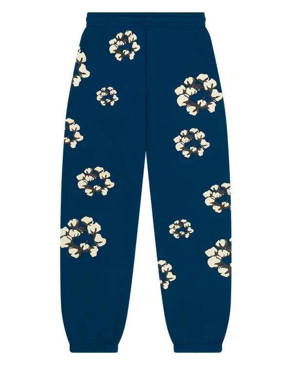 Denim Tears "Cactus Tears" Wreath Sweatpants- Navy