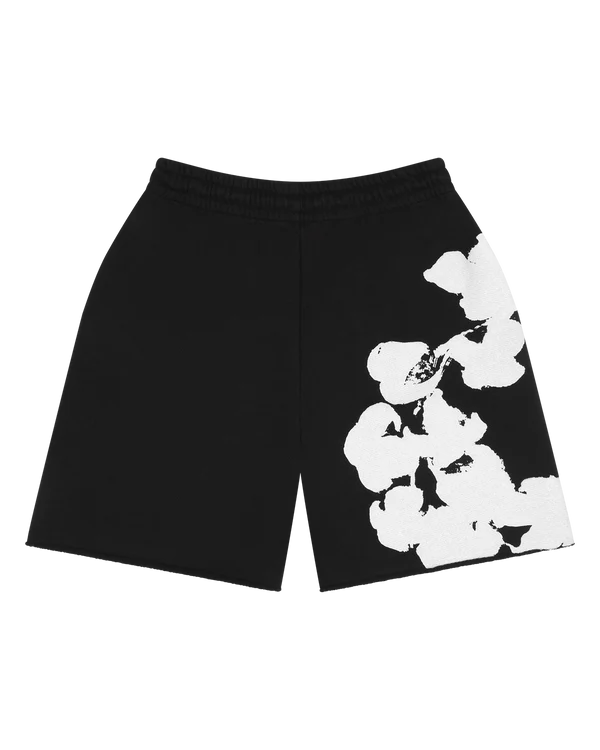 Denim Tears Biggie Cotton Wreath Sweat Shorts- Black