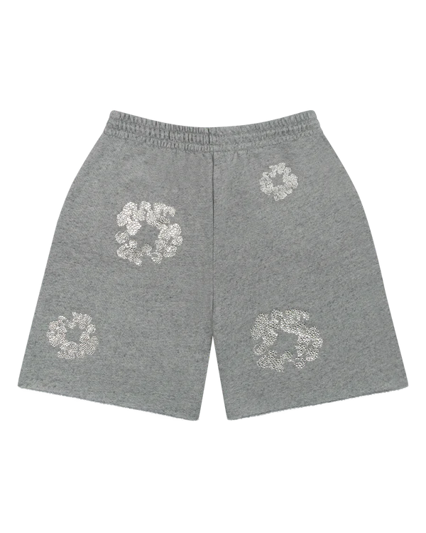 Denim Tears Cashmere Swarovski Cotton Wreath Shorts- Grey