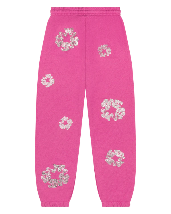 Denim Tears Cashmere Swarovski Cotton Wreath Sweatpants- Pink