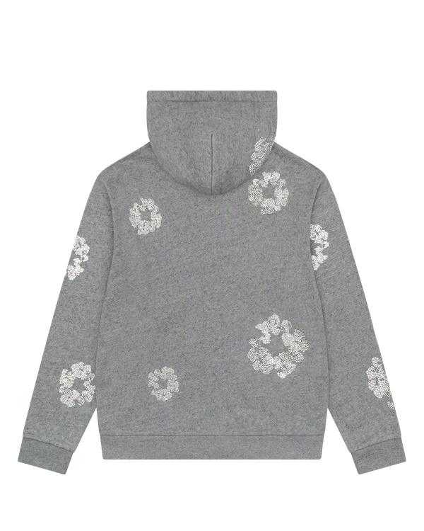 Denim Tears Cashmere Swarovski Cotton Wreath Zip Hoodie- Grey