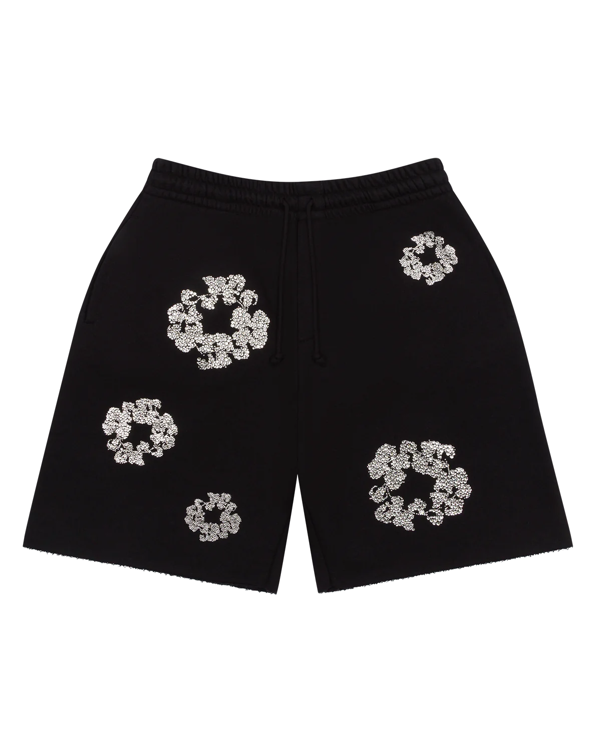 Denim Tears Cashmere Swarovski Cotton Wreath Shorts- Black