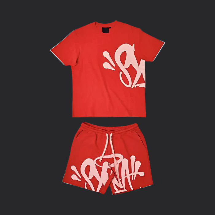 Syna World T-Shirt & Shorts Logo Set - Red