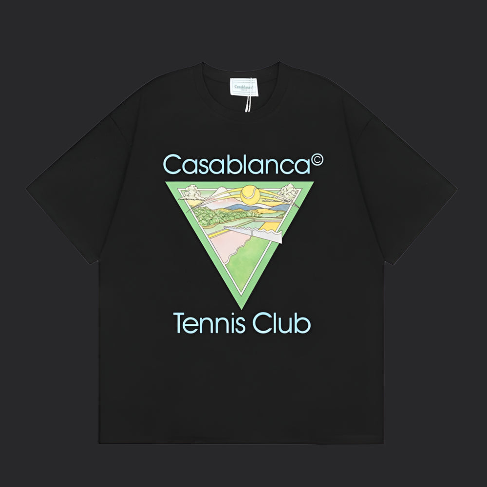 Casablanca Tennis T-Shirt- Black