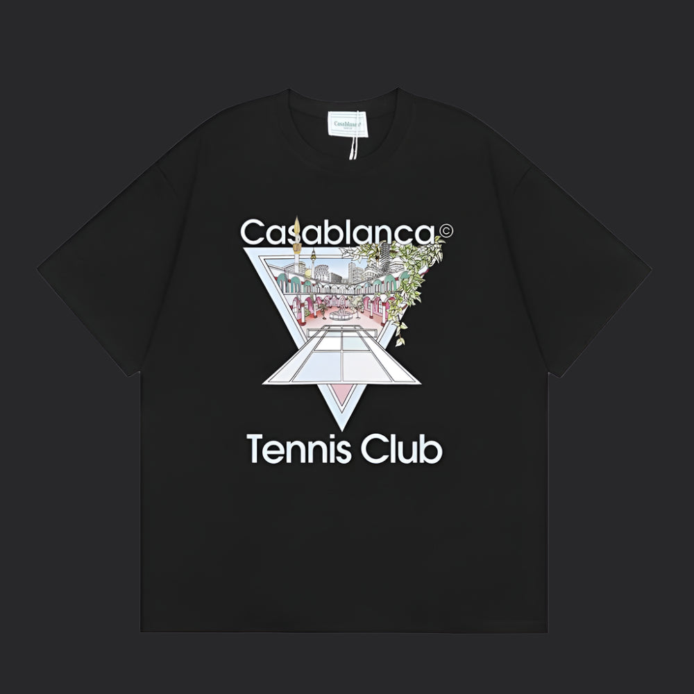 Casablanca Tennis T-Shirt- Black