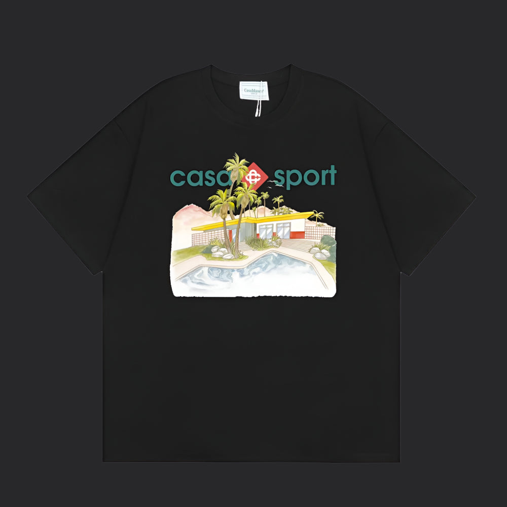 Casablanca Sport T-Shirt- Black