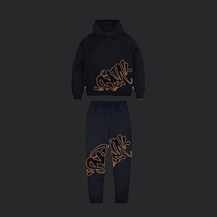 Syna World Logo Slice Tracksuit - Black / Rose Gold