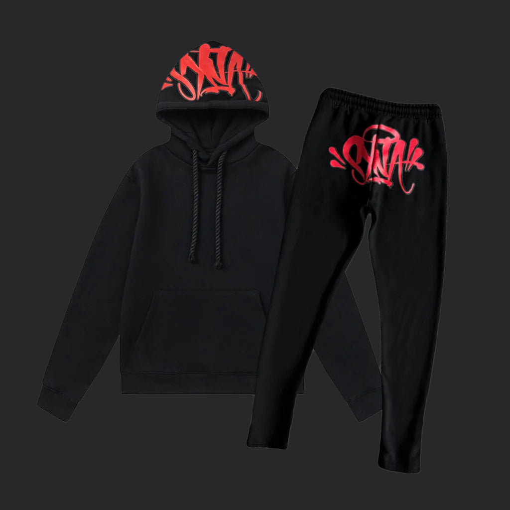 Syna World Logo Tracksuit- Black/Red