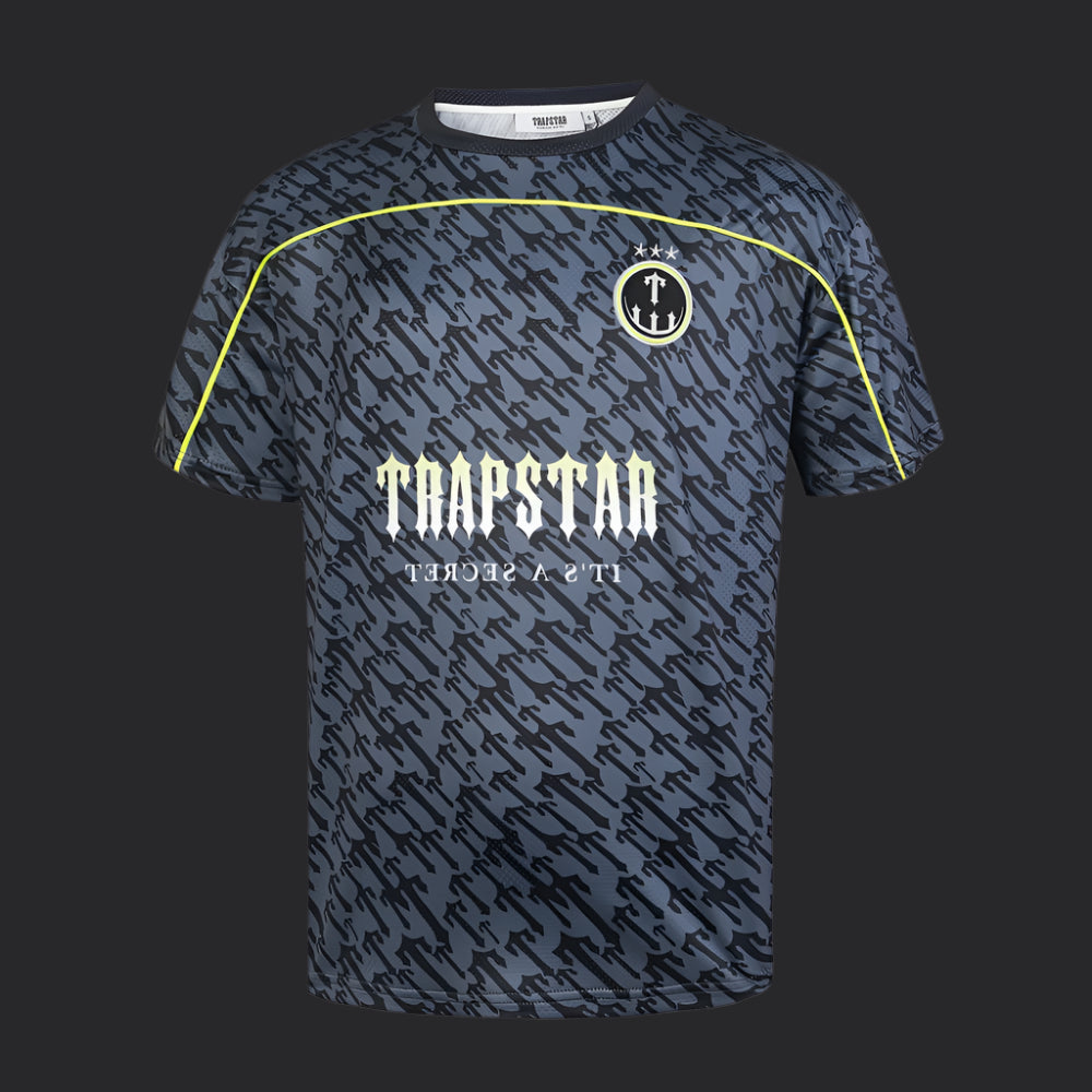 Trapstar T Monogram Football Jersey- Black/Lime