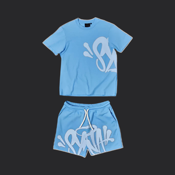 Syna World T-Shirt & Shorts Logo Set - Blue