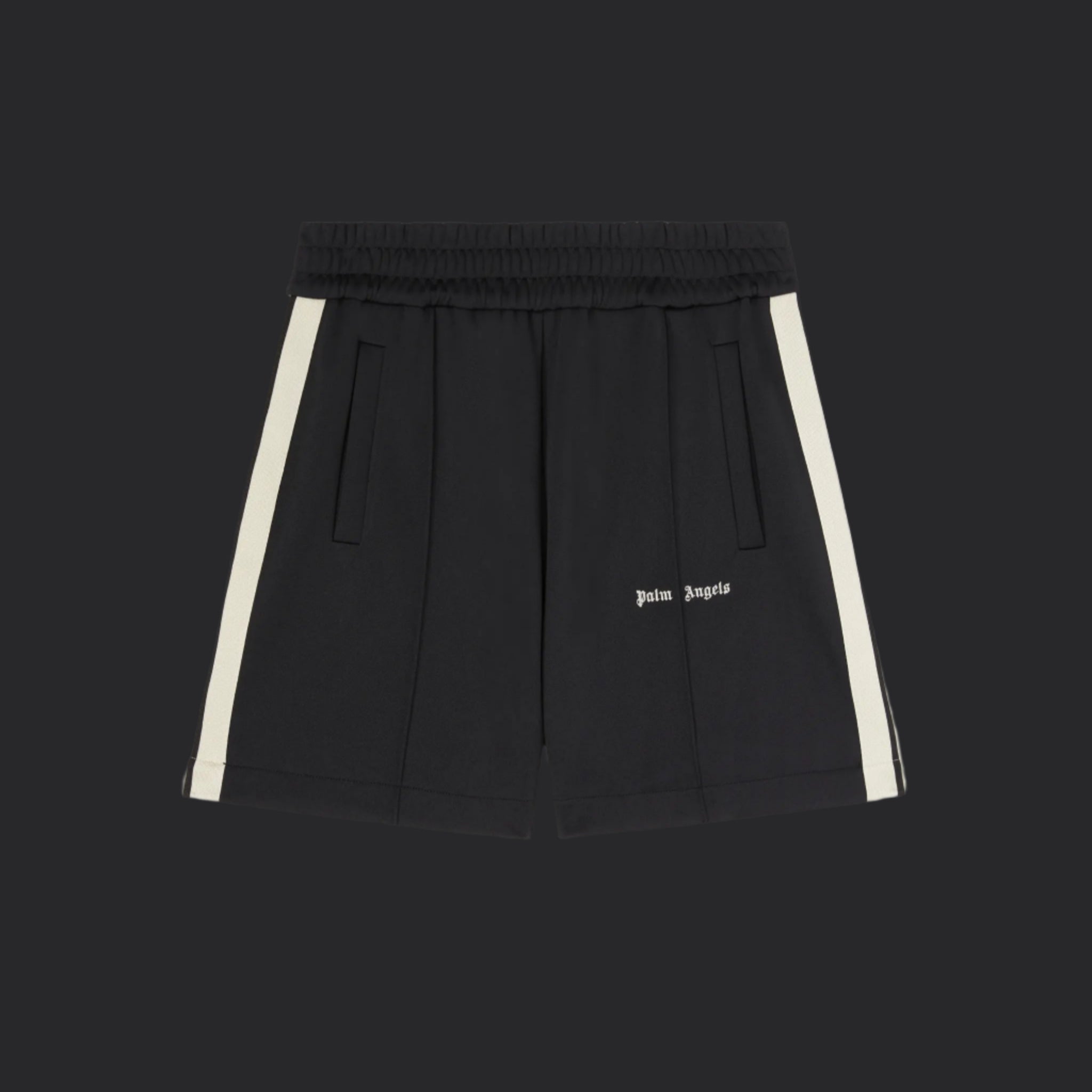 Palm Angles Embroidered Logo Track shorts- Black
