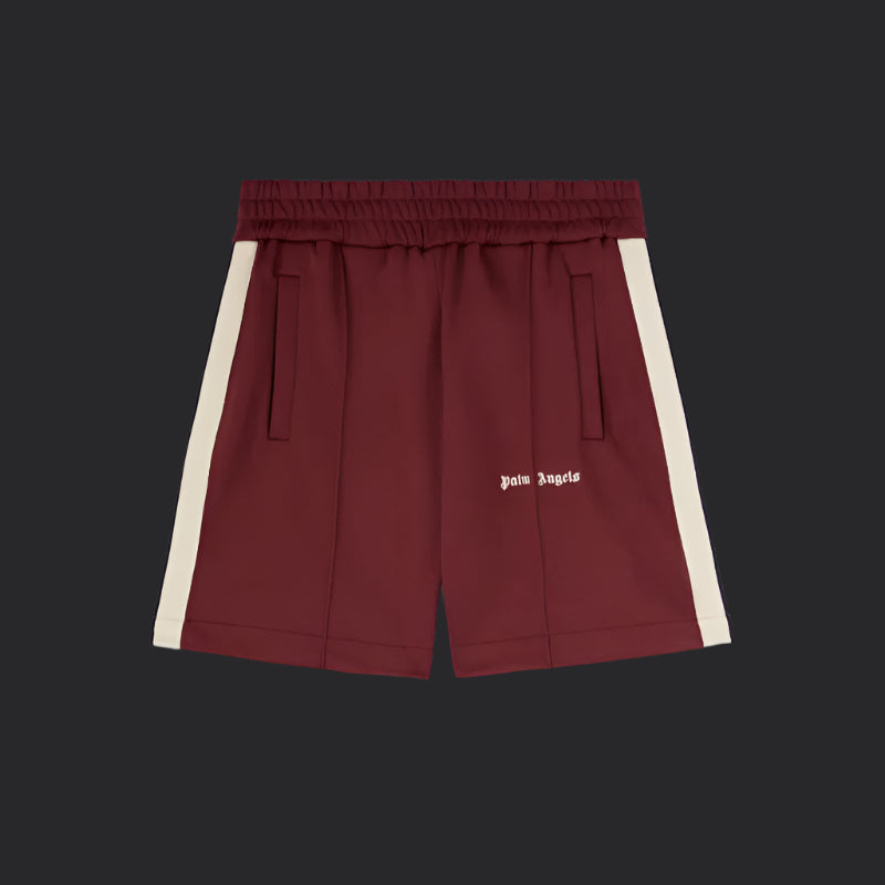 Palm Angles Embroidered Logo Track shorts- Red