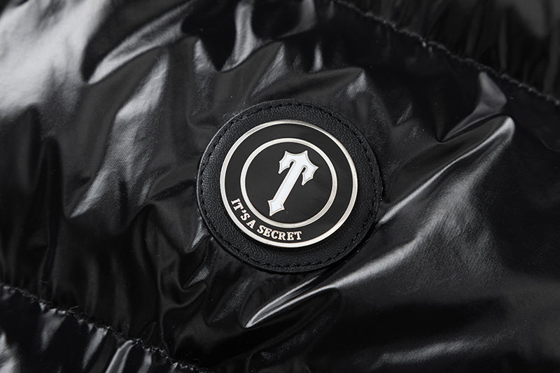 Trapstar Ironagte Detachable Hooded Puffer Jacket- Shiny Black