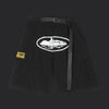 Corteiz Cargo Shorts- Black/White Logo