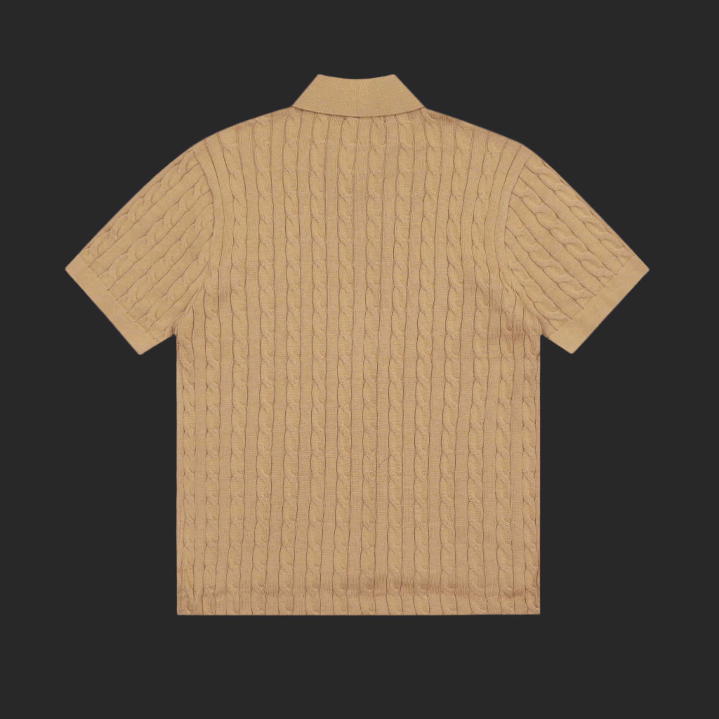 Polo Ralph Lauren Cable-Knit Wool Shirt- Brown/White Logo