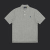 Polo Ralph Lauren Cable-Knit Wool Shirt- Grey/Navy Blue Logo
