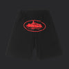 Corteiz Alcatraz Shorts- Black/Red
