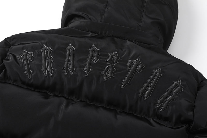 Trapstar Ironagte Detachable Hooded Puffer Jacket- Black