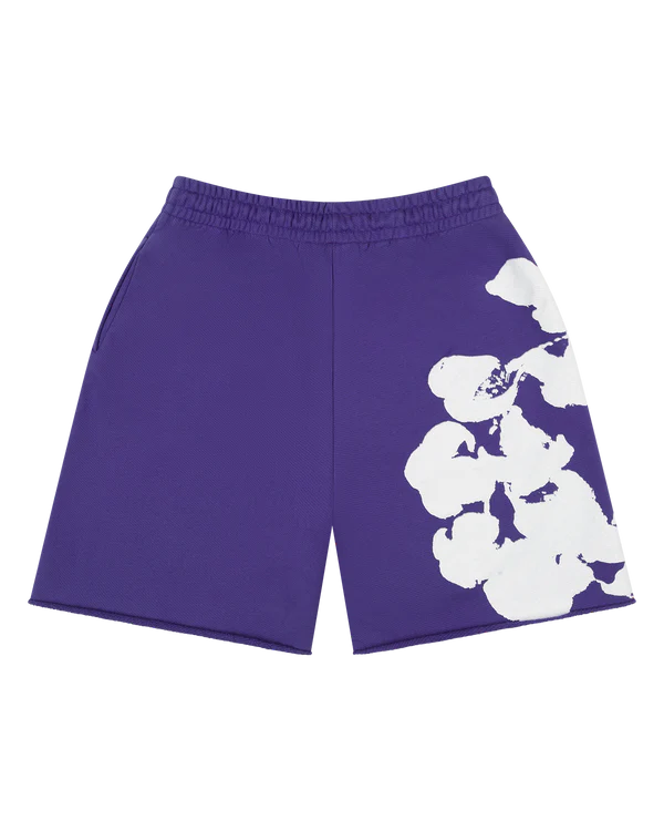 Denim Tears Biggie Cotton Wreath Sweat Shorts- Purple