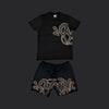Syna World T-Shirt & Shorts Logo Set - Black / Rose Gold