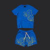 Syna World T-Shirt & Shorts Logo Set - Blue / Yellow
